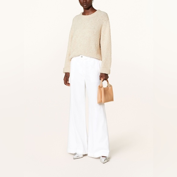 new Citizens of Humanity Beverly wide leg denim trousers in seashell white - Picture 1 of 8
